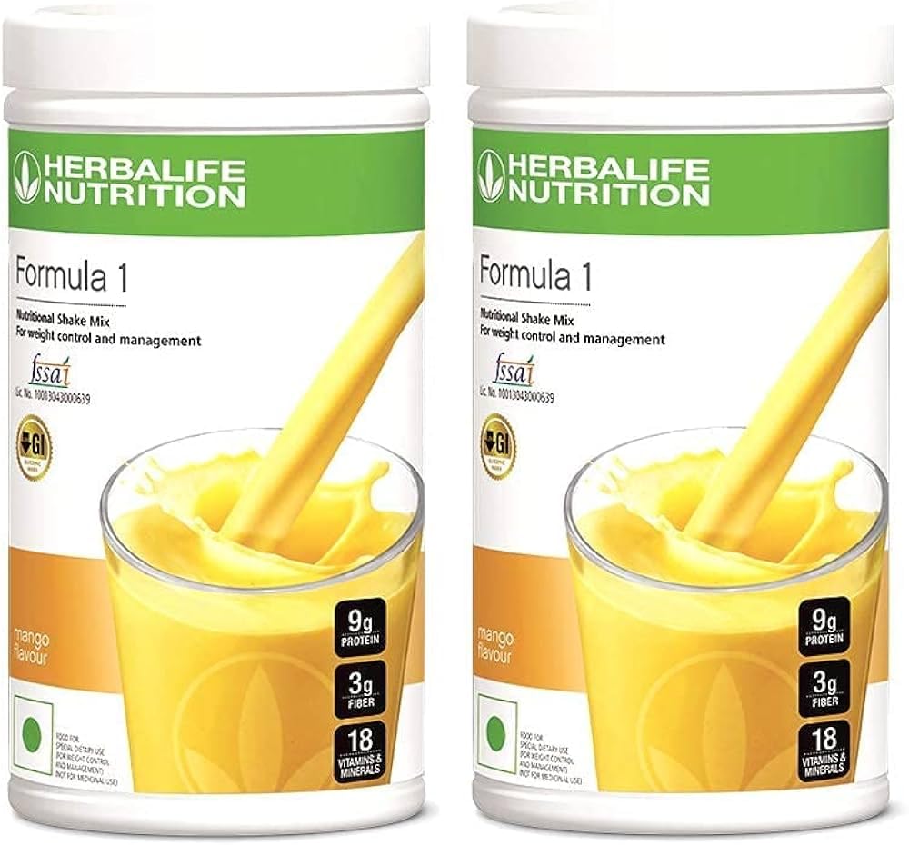 Herbalife Formula 1 Nutritional Shake Mix – Mango Flavour | 500g Each (Pack of 2)