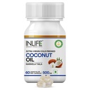 INLIFE Coconut Oil Capsules 500mg, Extra Virgin Cold Pressed, 60 Count