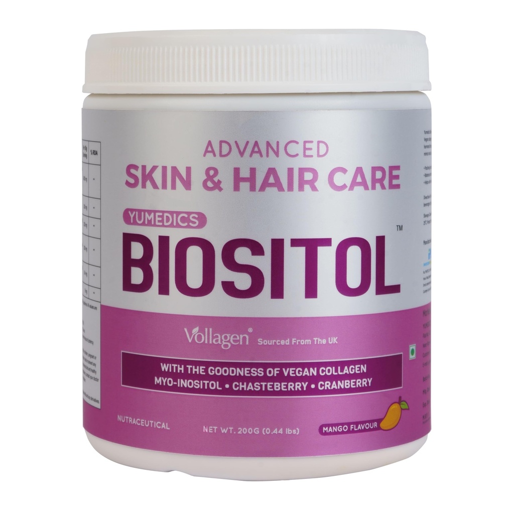 Biositol Collagen Powder for Women | 200 Gm Vegan Collagen Powder for Skin & Hair Care | Includes Ashwagandha, Chastberry, Cinnamon, Fenugreek & Green Tea