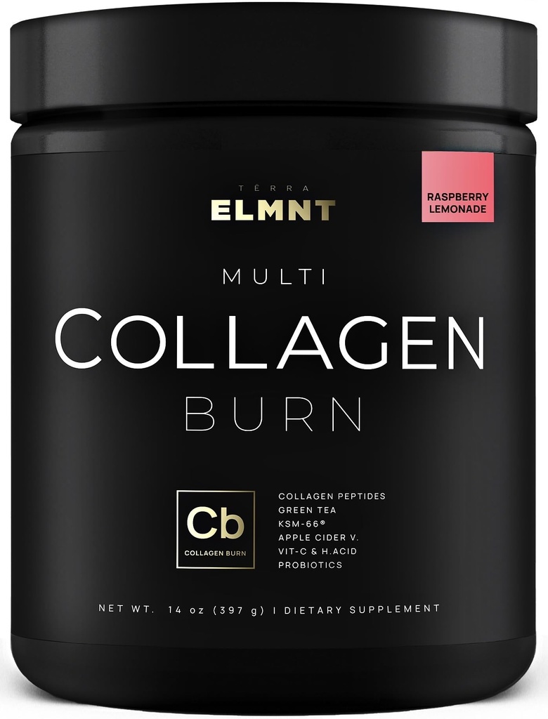 Super Collagen Powder for Women Weight Loss + Beauty w. Probiotics, Hyaluronic Acid, Biotin, ACV, KSM-66® - Premium Multi Collagen Peptides Protein Supplement Colageno for Women (Raspberry Lemonade)