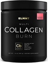 ELMNT Super Collagen Burn for Women w. Probióticos, ácido hialurónico, vinagre de Apple C, KSM66, Biotin+ Premium Colageno Multi Collagen Protein Powder for Weight Loss, Fat Burner, Hair, Skin+ (R-Lemonade)