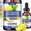 Kalium Magnesiumsitraatin täydennysosa, nestemäinen magnesiumsitraatin droppeja 500 mg Ashwagandha, kalsium, sinkki, D3-vitamiini, B6-B12, CoQ10-vegan 2 fl oz sitruunamaku