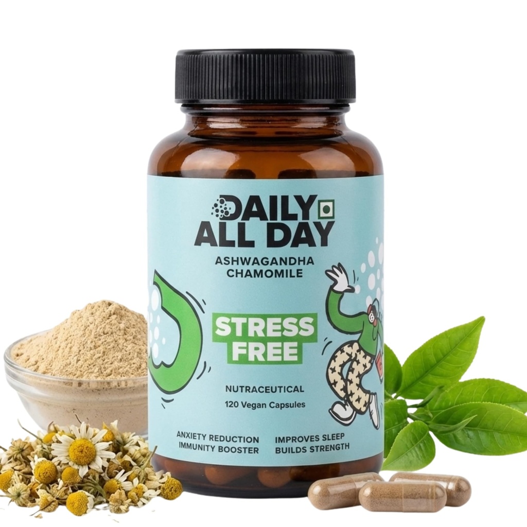 Stress Free, Ashwagandha Root, Chamomile for sleep, Green Tea, LArginine for Anxiety, Depression Relief, Stress Buster for Men and Women, adults stress relief, stress relief medicine