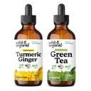 Wild & Organic Turmeric Ginger Tincture 4 fl oz & Green Tea Tincture 4 fl oz