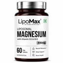 LipoMax Liposomal Magnesium Glycinate Supplement 440mg With Vitamin D3 & B12 | Magnesium Tablets For Muscle Relaxation, Sleep Support & Nerve Health - 60 Veg Tablets