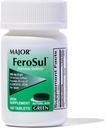 MAJOR FEROSUL 325MG (5GR) GREEN FERROUS SULFATE-325 MG Green 100 TABLIET UPC 309047591824 major Pharmaceuticals
