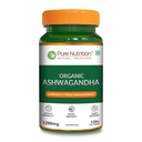 Pure Nutrition Organic Ashwagandha Tablets for Men & Women | Ashwagandha Supplements Ayurvedic Supports Stress Relief, Sleep, Fertility, Immune Health, Vitality & Strength | Promotes Energy & Overall Wellness - 120 Veg Tablets