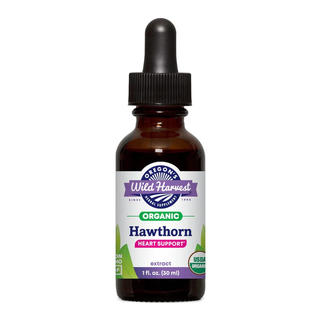 Oregon's Wild Harvest 1:2 Fresh Organic Hawthorn Extract, 1 Fluid Ounce