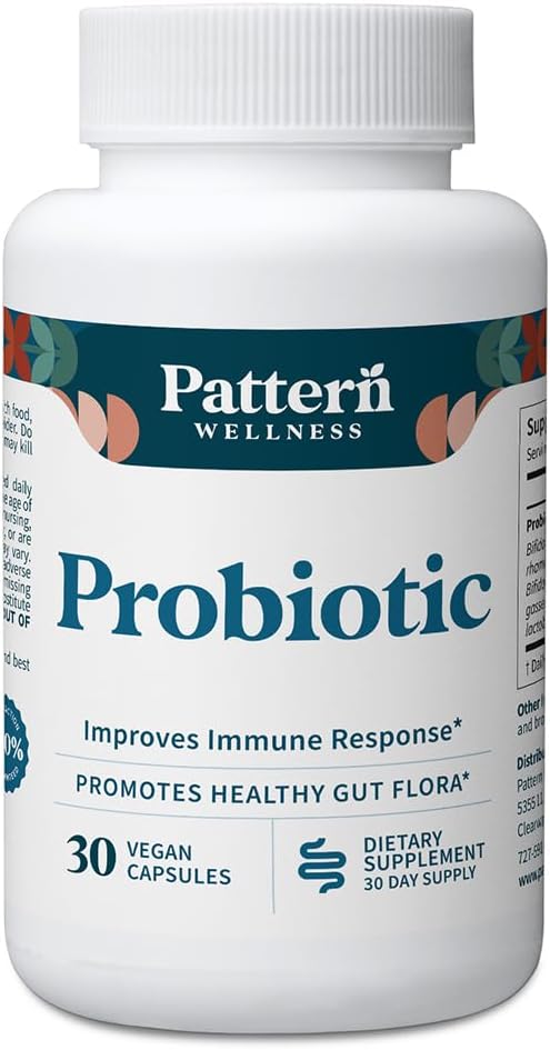 Pattlewellness Probiotic Supplement - 51亿 CMU - 支持消化平衡和Gut Wellness - 有意的来源,非GMO - 30 Vegan Capsules