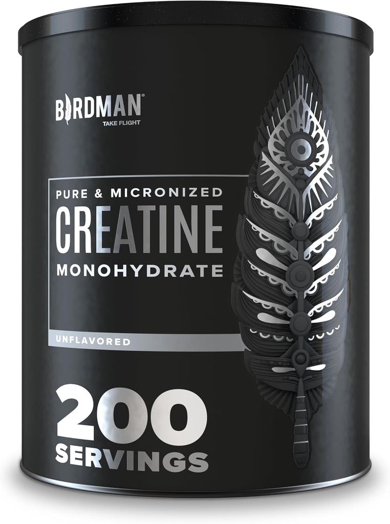 BIRDMAN Micronized Creatine Monohydraatti Powder, lihasten Recovery, kofeiiniton, Creatine Pre Treout, Vegan, Post Treout, Gluteeniton, sokeriton 200 tarjoilua (5 gramman each) .
