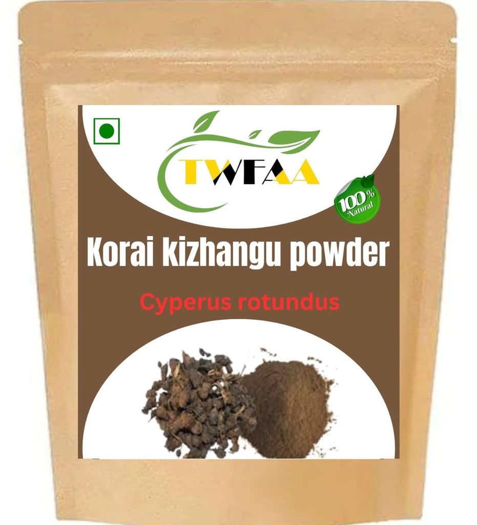 TWFAA Herbal Korai Kizhangu Powder/Korai Kilangu Roots powder (Kizhangu)/nagarmotha/Dried Nut Grass/Purple Nut Sedge/கோரைக்கிழங்கு பொடி/Cyperus Rotundus/Nut Grass Root powder(200 grams)