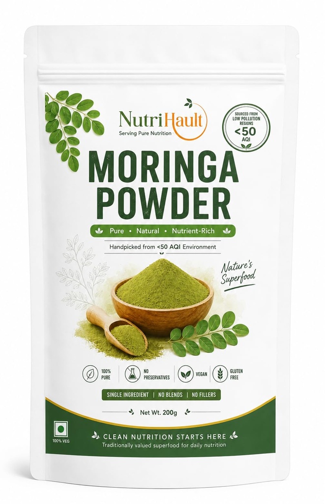 Moringa Powder | 100% Natural Moringa Leaf Powder | Rich in Nutrients | No Added Sugar | 200g