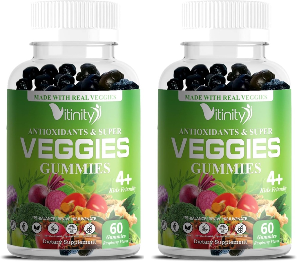 Xüsusi Super Veggiess - Real Super Veggiess ilə əlavə olunmuşdur (120 Chews),30 Veggies,Herbs,Fruit və Şəkil,Non-GMO,Pectin-based,Gluten-Free,No More Pills (60 Gün)