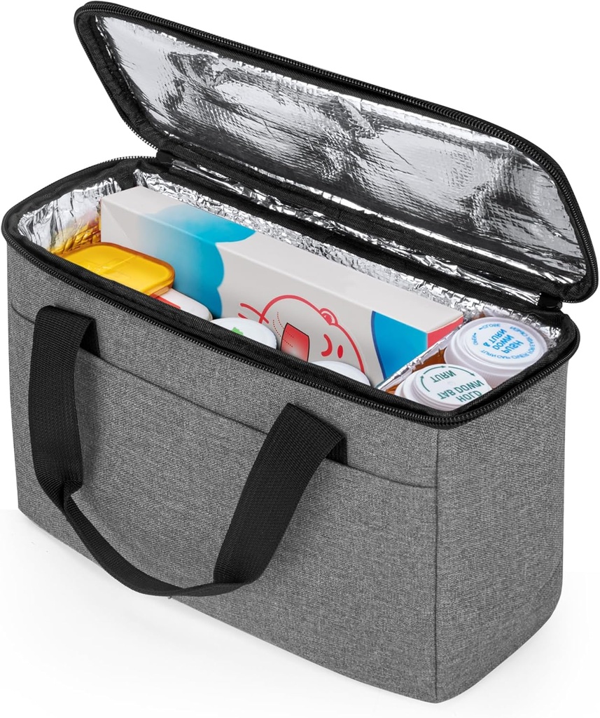 Trunab First Aid Bag Empty Small Medicine Storage Case, Insulated Medication Cooler Bag, Travel Pill Bottle Organizer for Prescription, Insulin, Supplements or Medical Supplies, Grey(Solo para bebés)