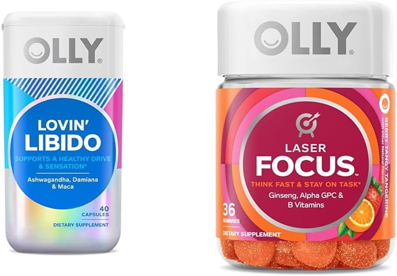 OLvin Libido Capsules cho phụ nữ, Laser Focus Gummies với Ginseng, 36 bá tước