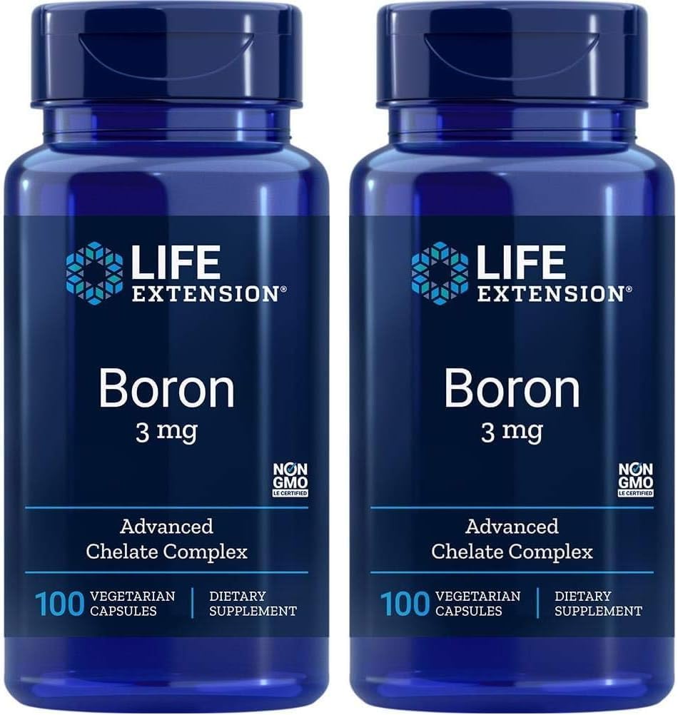Life Extension Boron 3 Mg 100 Vegetarkapsler (pakke med 2)