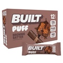BUILT Bar Puff Protein Bars - Brownie Batter - 17g Protein Snack Bars with Collagen - Calorie Conscious & Gluten Free - 12 Count