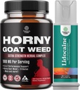 Bundle di Horny Goat Weed per gli uomini - Supplemento maschio ad alta resistenza, e Lidocaine Desensitizing Topical Spray Climax Control per prestazioni più lunghe - Boost Endurance e Stamina Fast Acting