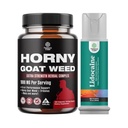 Bundle of Horny Goat Weed for Men - Extra Strength Male Supplement, and Lidocaine Desensitizing Topical Spray Climax Control for Longer Lasting Performance - Boost Endurance and Stamina Fast Acting