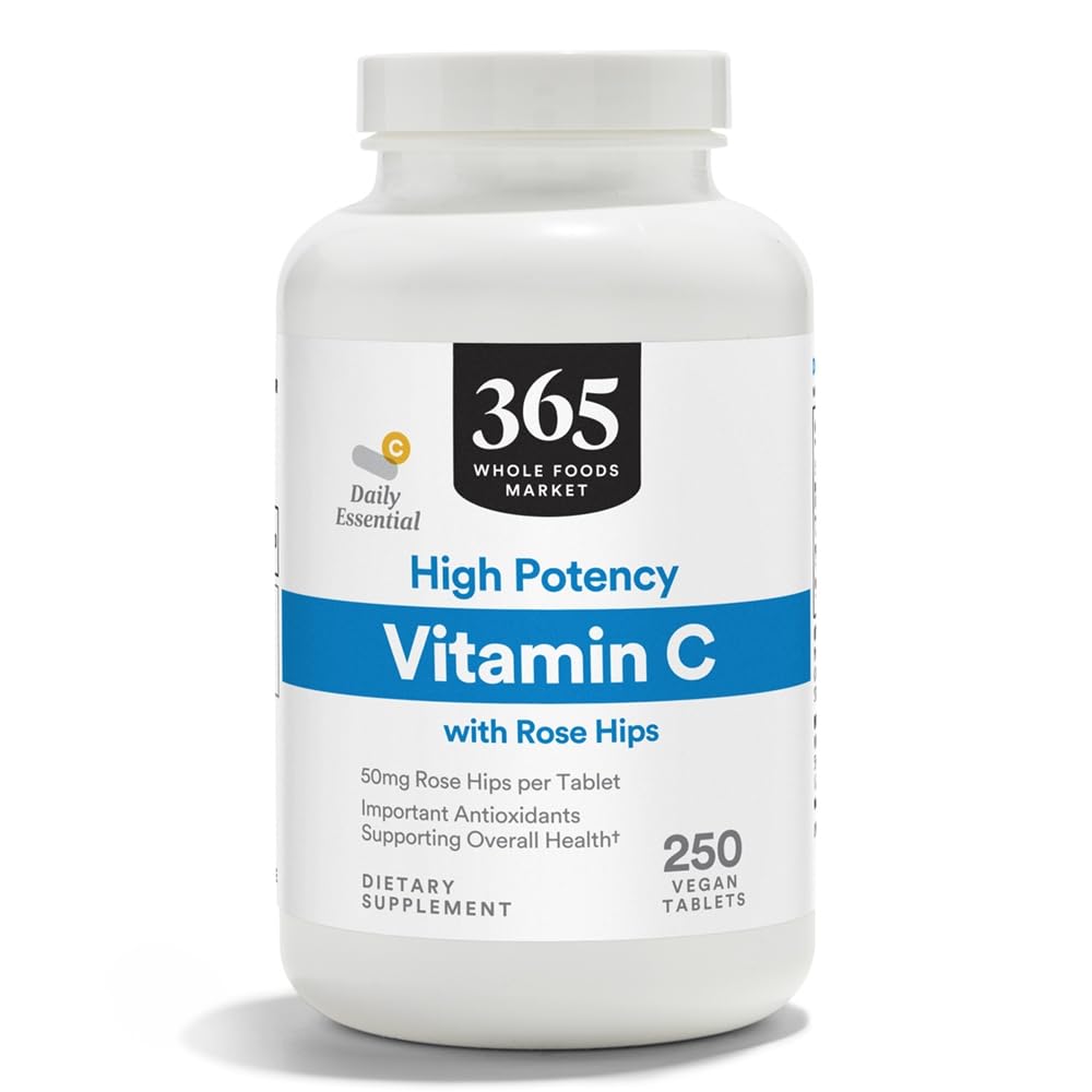 365 by Whole Foods Market, High Potency Vitamin C with Rose Hips, Vegan, 250 Tablets