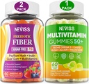 Pacote NEVISS - Mulheres e homens 50+ Multivitamina 1 Pacote e Prebiótico de Fibra 2 Pack