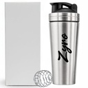 Zyro Premium Stainless Steel Gym Shaker Bottle | 750ML Leak-Proof Protein & Pre-Workout Mixer | Durable Sports Bottle with Steel Mixer Ball | Hot & Cold Compatible