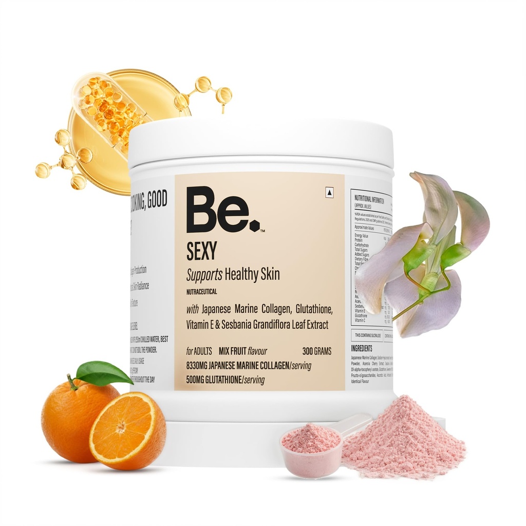 Be Wellness Japanese Marine Collagen Powder, Mix-Fruit, Skin & Hair, 300 g