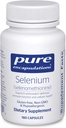 Encapsulamentos puros Selenium - 200 mcg - para função celular saudável, sistema imunológico e defesas antioxidantes - Suplemento mineral - Vegan & Gluten Grátis - 180 Cápsulas