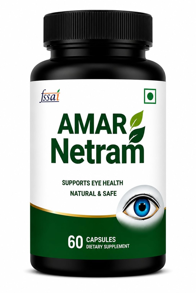 Amar Netram Ayurvedic Eye Health Capsules | Supports Healthy Vision, Visual Comfort & Eye Wellness | Herbal Eye Care Supplement | 60 Capsules