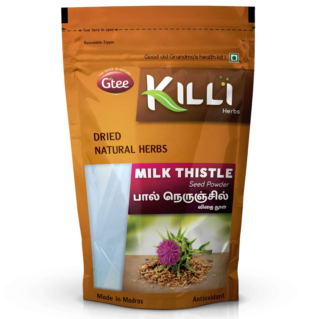 KILLI Milk Thistle | Paal Nerunjil | Silybum marianum Seed Powder, 100g