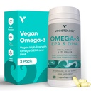 VEGETOLOGY Vegan Omega 3 Supplement – EPA, DHA Supplements & Vitamin D3 – Algae Omega 3 Vegan Supplements for Brain, Eye & Heart Health – for Kids & Adults (180 Capsules)