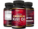 Antarctic Krill Oil Softgels 100% Pure with Omega-3 EPA DHA Astaxanthin 1000mg per Day (2 Softgels). Made in The USA