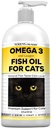 Nodens Natural Fish Oil for Cats Skin & Coat - 100% Pure Omega 3 aceite de peixe para Dandruff & Hairballs - Cat Vitamins and Supplements Fish Oil Liquid for Joint Inflammation, Immune Support & Digestion