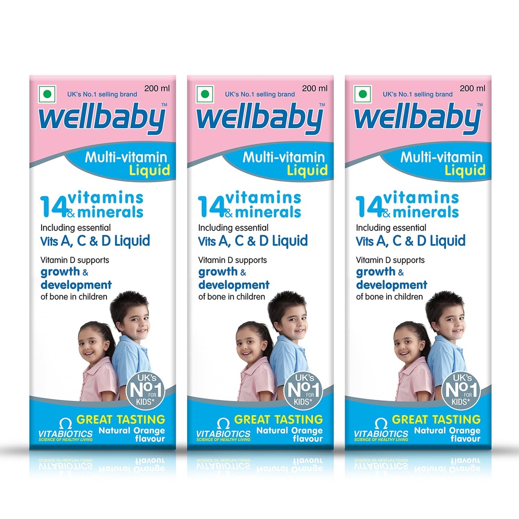 Wellbaby Multivitamin Liquid for Baby (Pack of 3)
