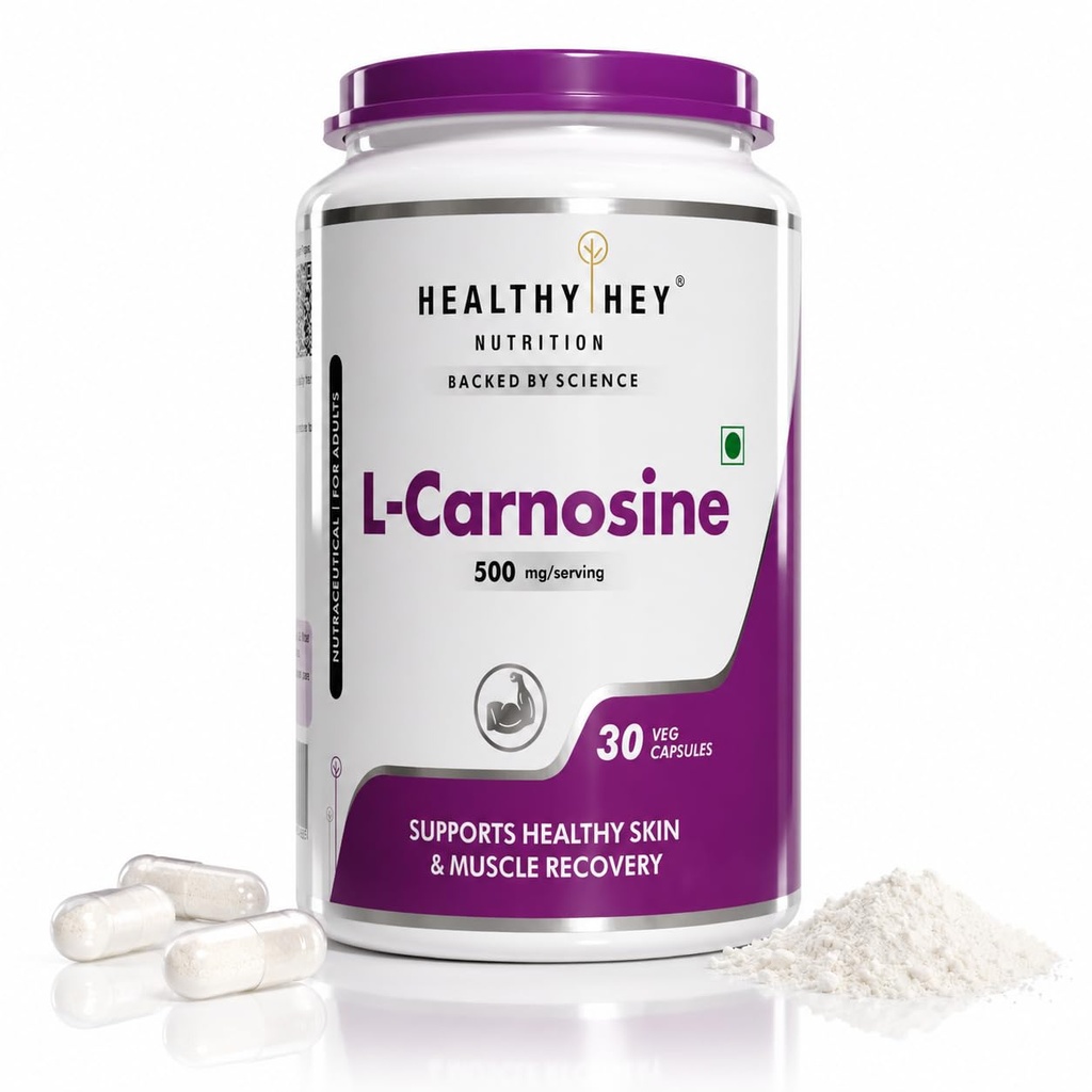 HealthyHey Nutrition L-Carnosine - 500mg/serving - 30 capsules