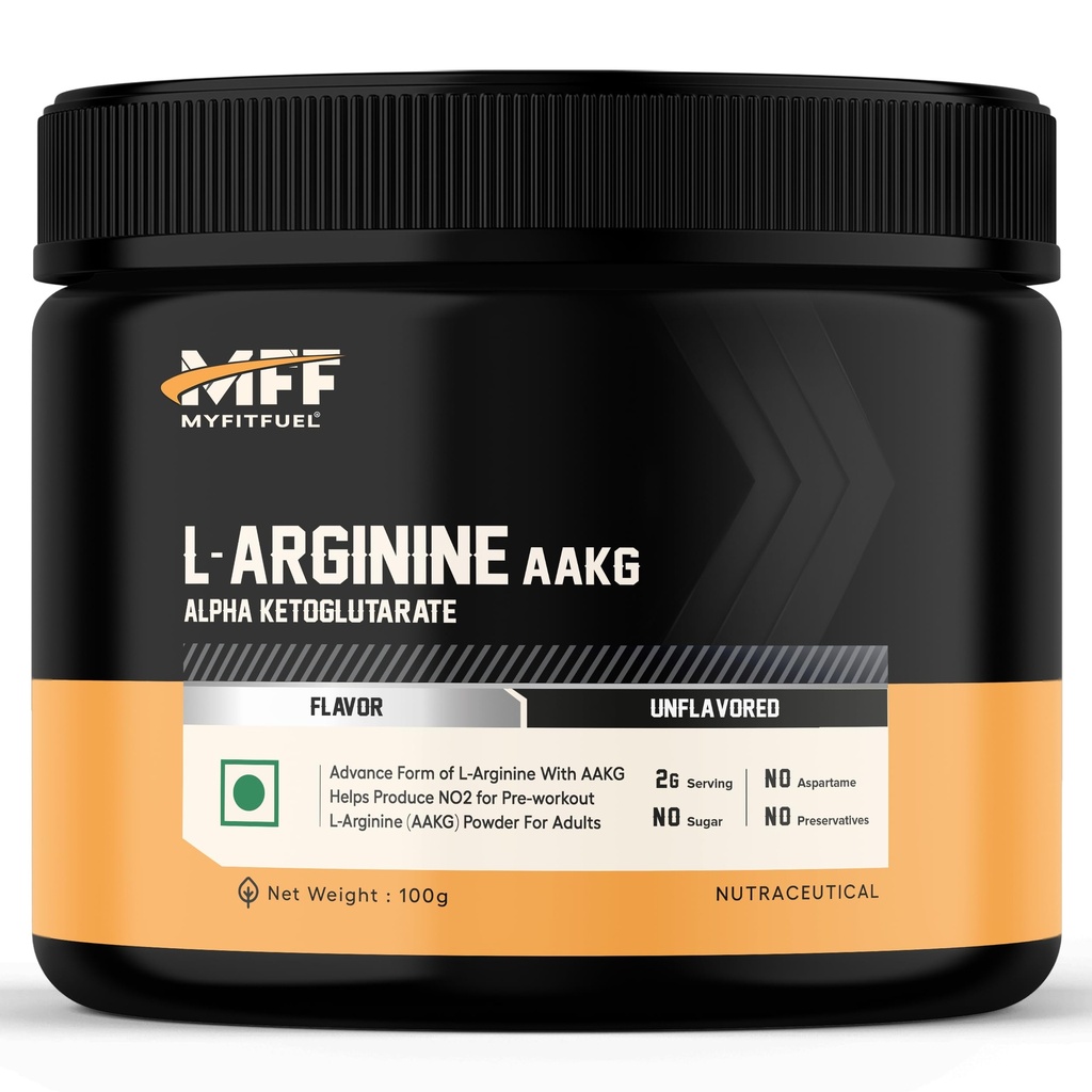 MyFitFuel L Arginine Alpha-Ketoglutarate (AAKG) Pre Workout Powder | 100gm (Unflavoured)