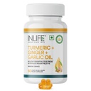INLIFE Turmeric Ginger Garlic Oil Supplement, 3-in-1, 60 Veg Caps
