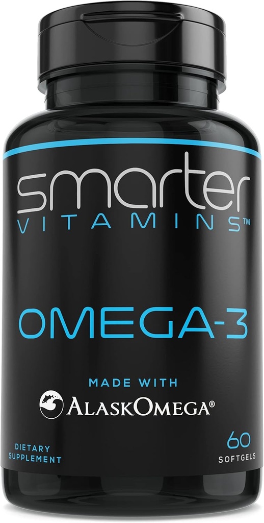SmarterVitamins Omega 3 Rybí olej, Jahodová príchuť, Burpless, Chuteless, 2000mg, DHA EPA Triple Strength, Made with AlaskOmega®