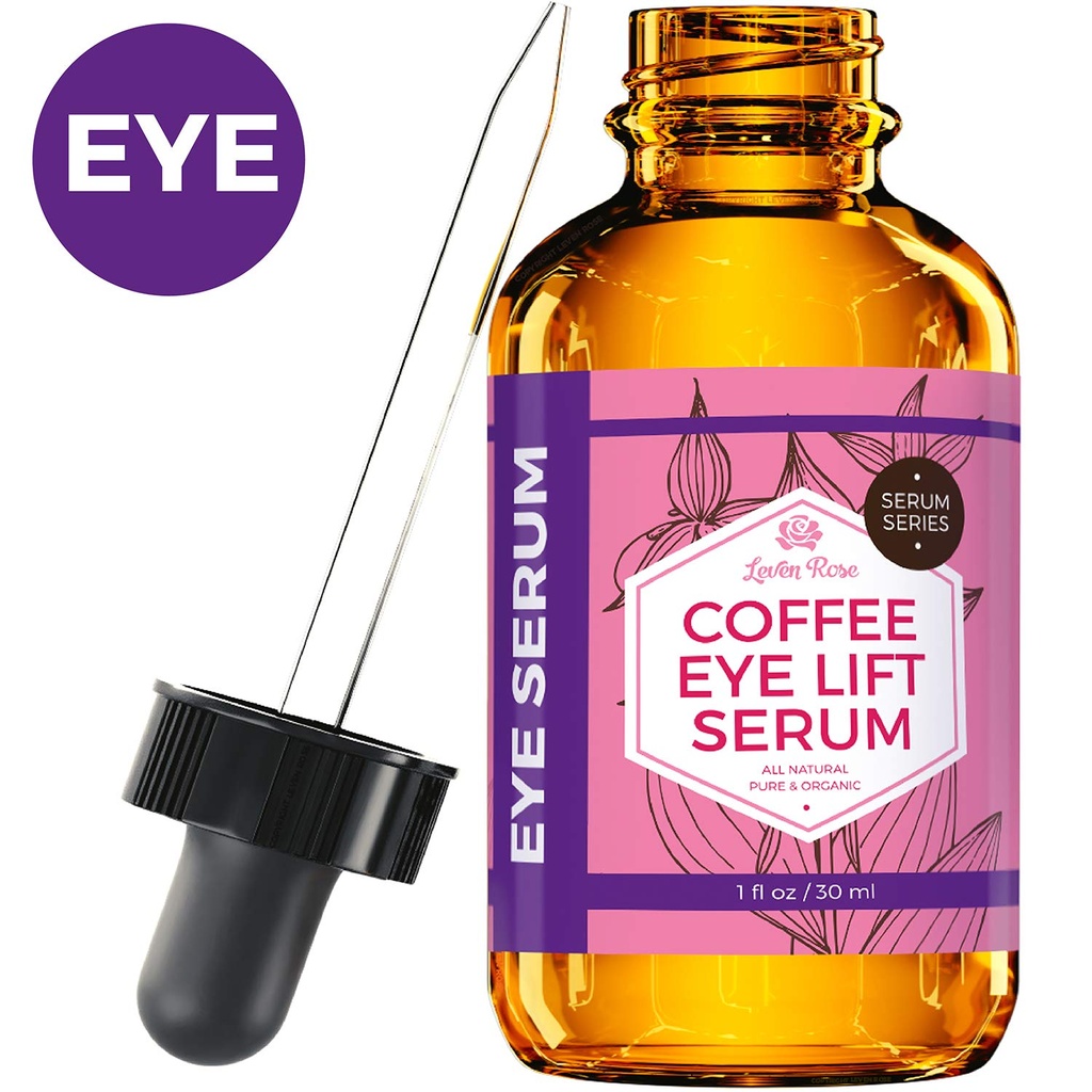 Leven Rose Coffee Oil Kofeiini Seerumi silmät 1 oz - Anti-aging Organic silmien alla seerumi Puffy Bags alle silmät