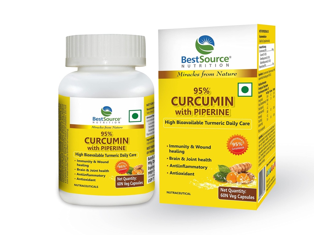 BestSource Curcumin with Piperine for Immunity & Joint Support,60 Veg Caps