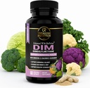 DIM Supliment cu extract de broccoli și BioPerine - Suport de echilibru hormon natural pentru femei și bărbați - Echilibru estrogen - Menopause, Acnee - 60 Capsule vegetariene cu calciu D-Glucarat