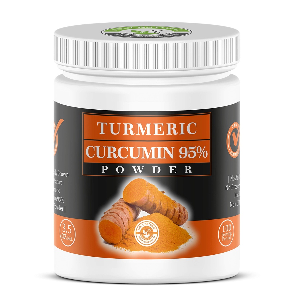 Holy Natural Turmeric Curcumin 95% Powder – 100gm | High Curcumin Extract | Immune & Joint Support