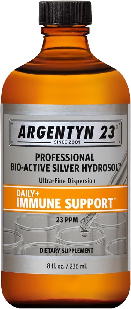 Argentyn 23 专业免疫支持 - 类固醇银,生物活性银氢溶液,23 ppm,液晶顶,8 Fl Oz(236 mL)