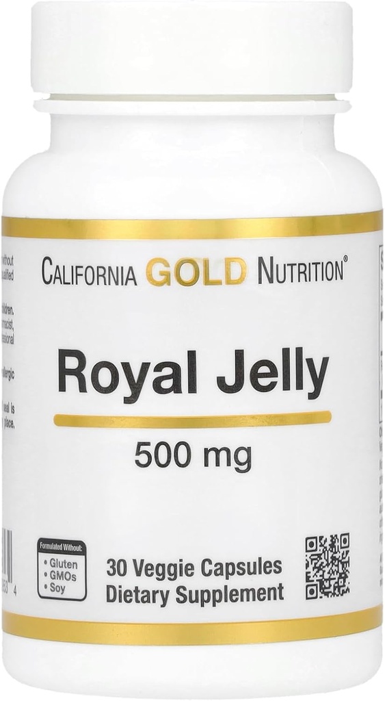California Gold Nutrition Royal Jelly, 500 מ"ג, 30 Veggie Caps