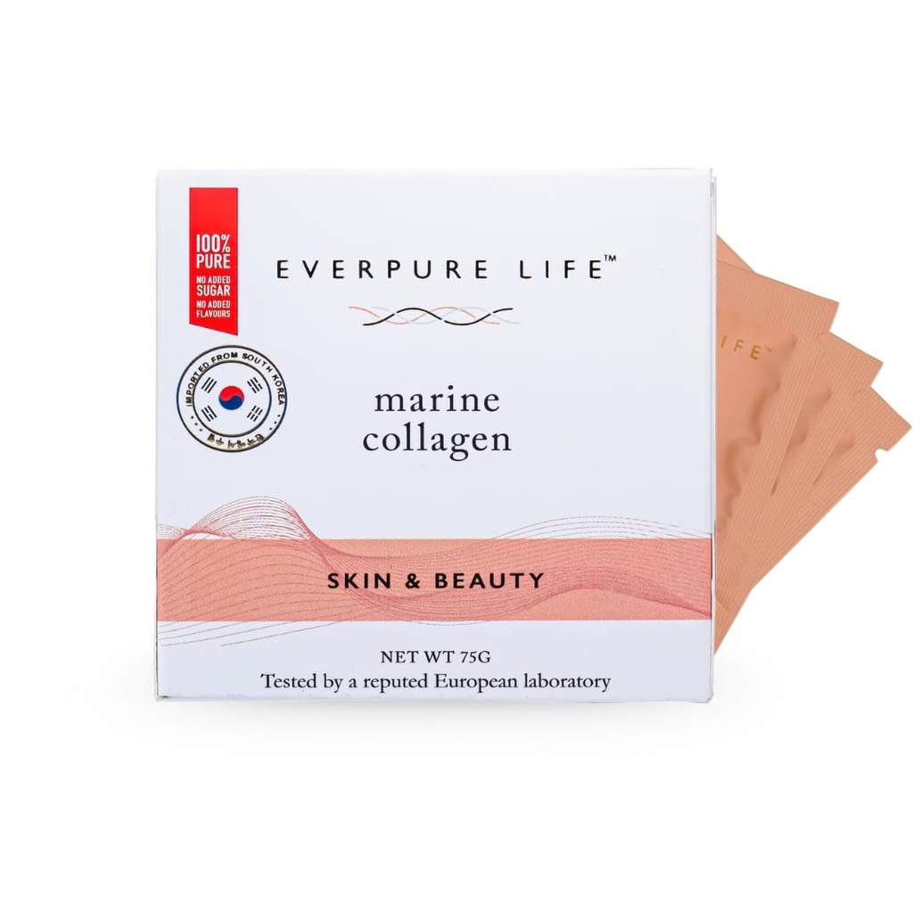 Skin & Beauty Marine Collagen Powder (75g) | Hydrolysed Korean Supplement Peptides for Glowing Skin, Healthy Hair & Nails | No Added Sugar & Unflavoured | For Men & Women