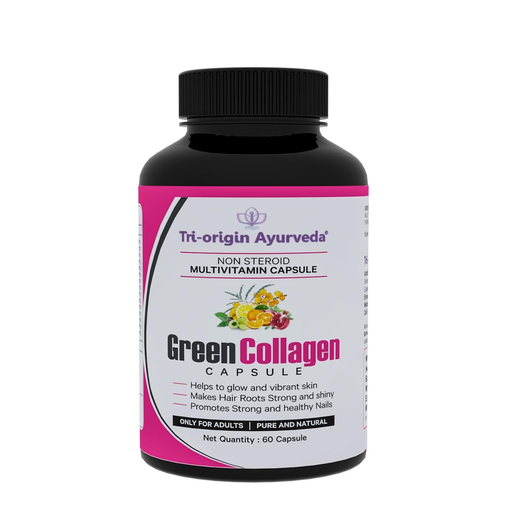 Tri-Origin Ayurveda Green Collagen Capsules, 60 Tabs