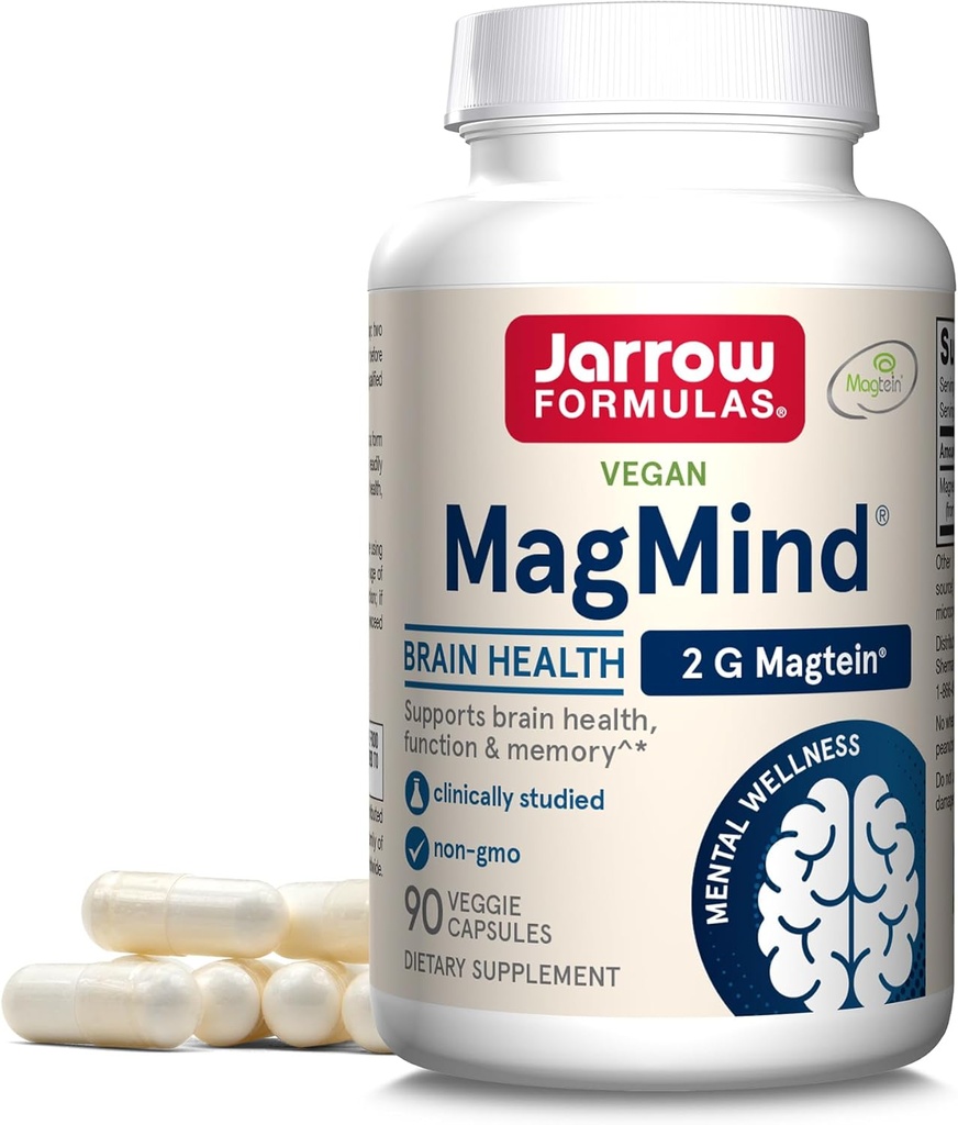 Jarrow Formeln Alpha GPC 300mg Gehirn Funktion Unterstützung & MagMind Magnesium Gehirn Gesundheit Kapseln