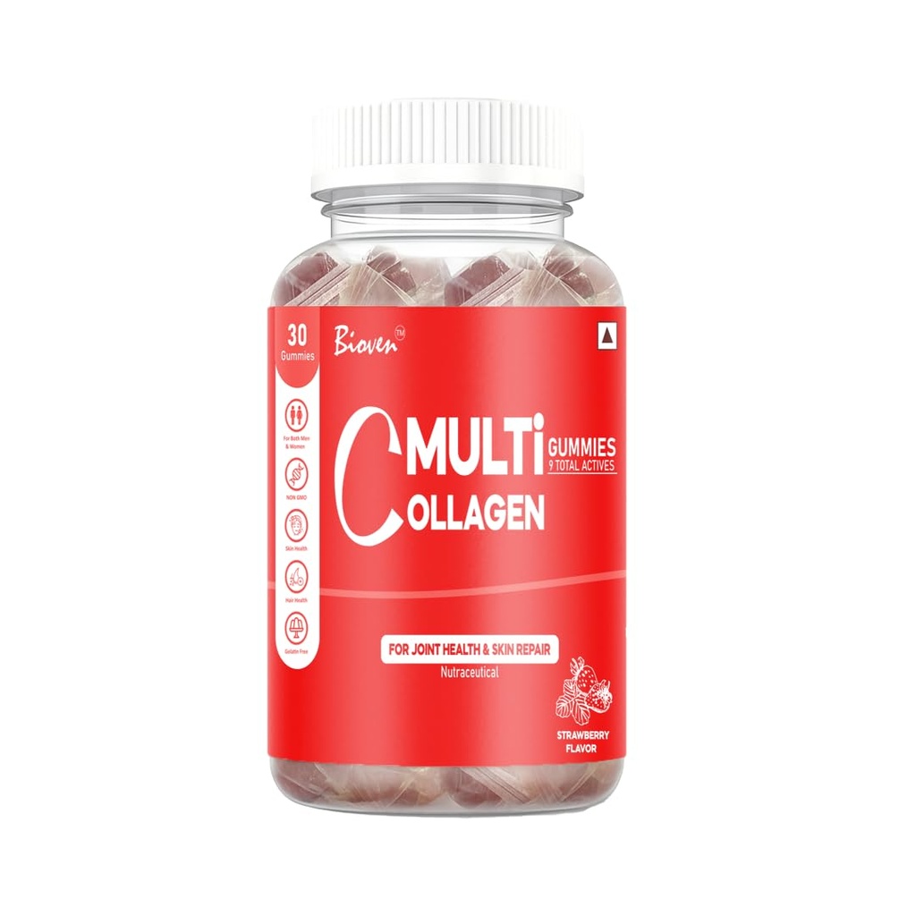 Multi Collagen Gummies – Supports Skin Elasticity, Hair Strength, Nail Health & Joint Support – Collagen Supplement Gummies for Daily Beauty & Wellness