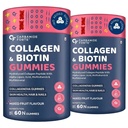Carbamide Forte Collagen & Biotin Gummies| Collagen Supplements for Women & Men for Skin & Hair - Mixed Fruit Flavour - 60 Gummies (Pack of 2)