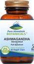 Čisté horské botaniky Ashwagandha Kapsle - 90 Kosher Vegan Caps s 475mg Organic Ashwagandha Root & Potent Ashwagandha Extract